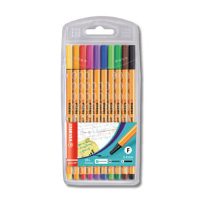 Stabilo Fineliner88 Color Pen Wallet 10's