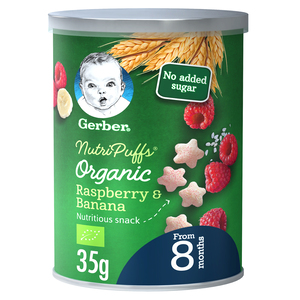 Gerber Baby Food Organic Nutri Puffs Raspberry & Banana From 8 Months 35 g