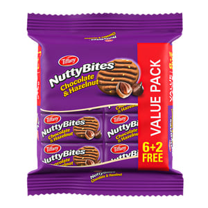Tiffany Nutty Bites Chocolate & Hazelnut 72 g 6+2