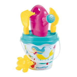 Ecoiffier 17 cm Mermaid IML Beach Bucket with Accessories, Assorted, 7600000676