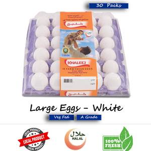 Khaleej White Eggs Large 30 pcs