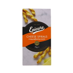 Epicure Cheese Spirals Crispy Puff Pastry Snacks 75 g