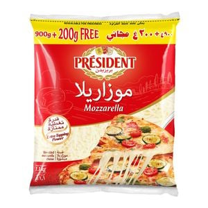 President Shredded Mozzarella 900 g + 200 g