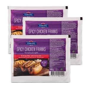 Emborg Chicken Franks Hot & Spicy 3 x 340 g